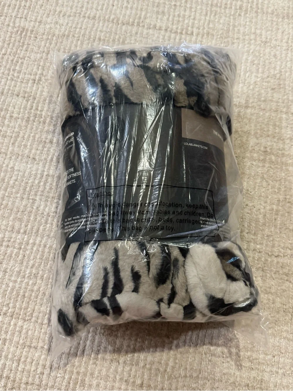 Lola Blankets Desert Tiger Medium Luxury Faux Fur Blanket